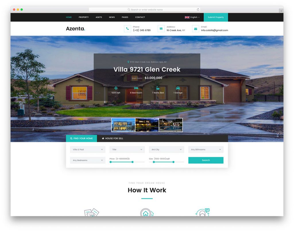 azenta real estate website template