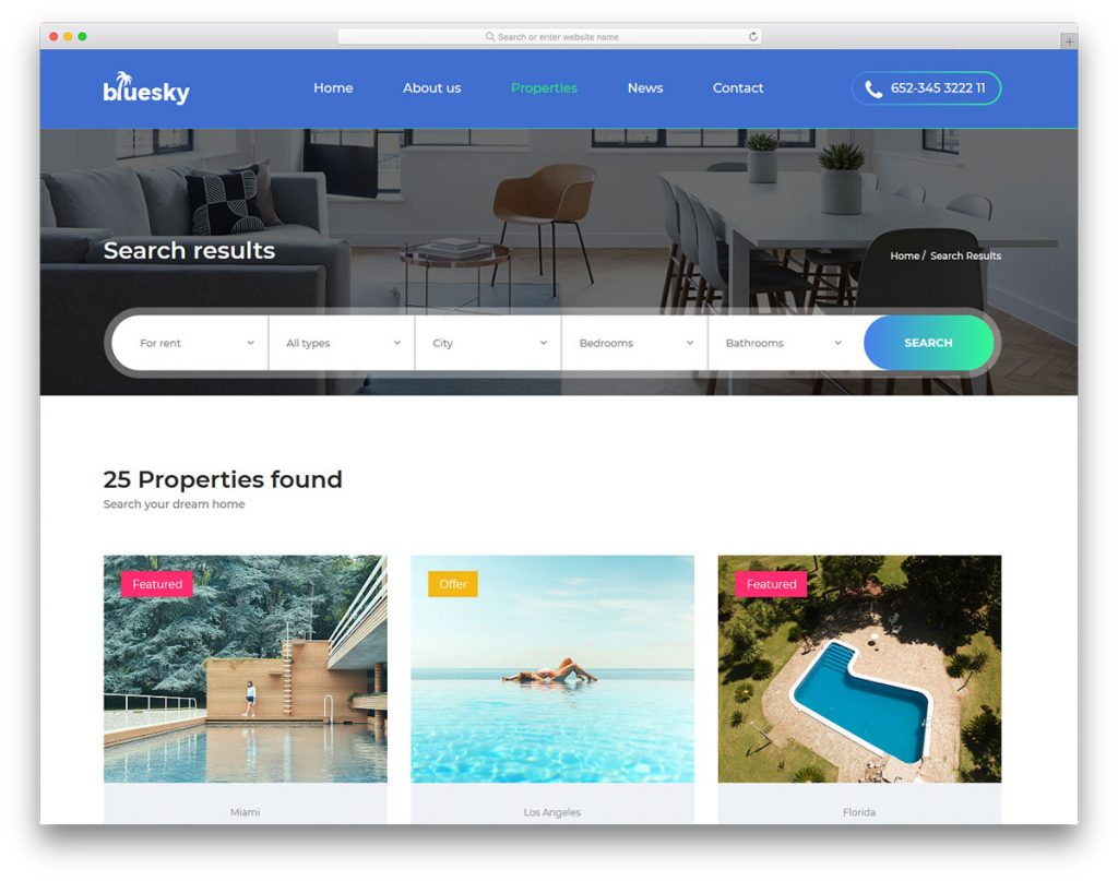 bluesky website template