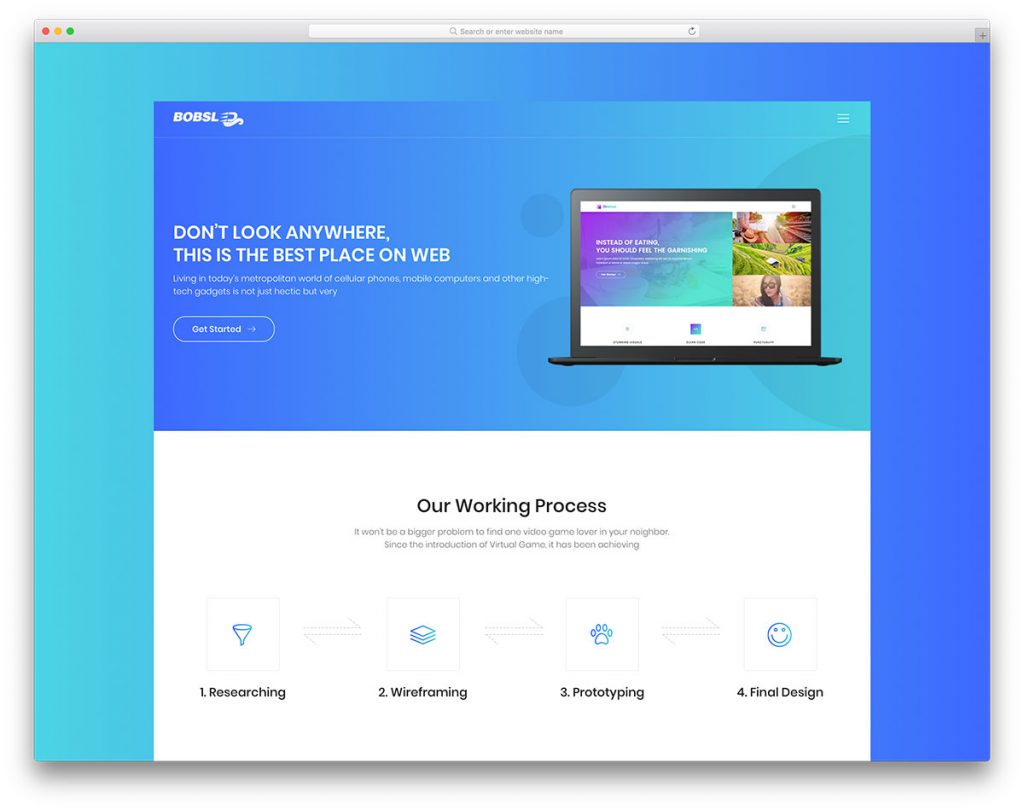 mẫu thiết kế website bobsled