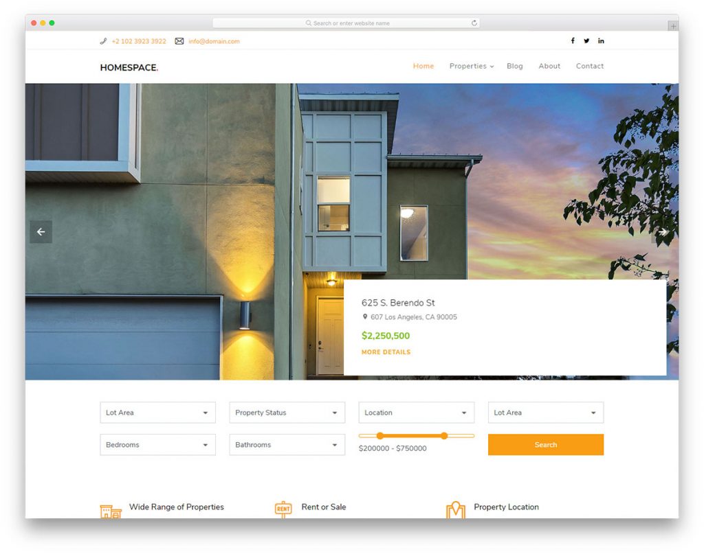 mẫu thiết kế website homespace