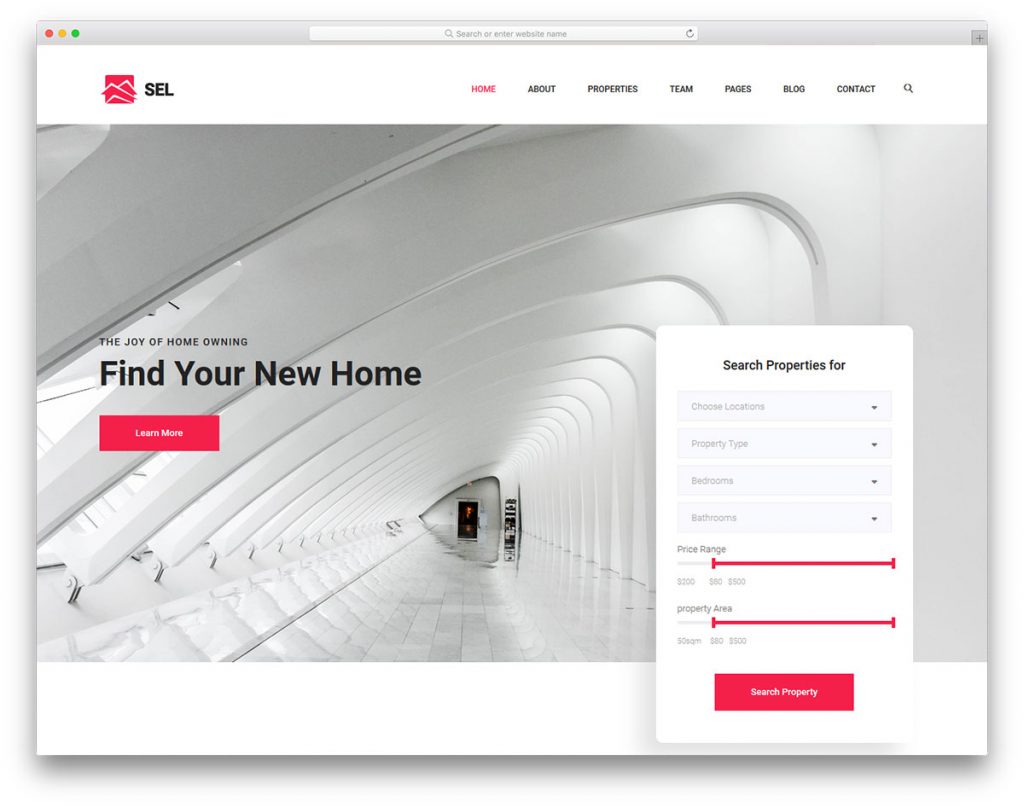 mẫu thiết kế website Sel