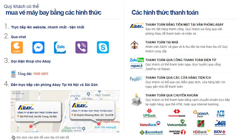 Đa dạng hình thức thanh toán khi thiết kế website đặt vé máy bay