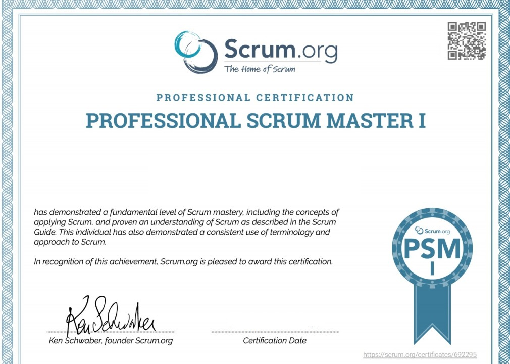 PSM-Certificate PSM Certificate