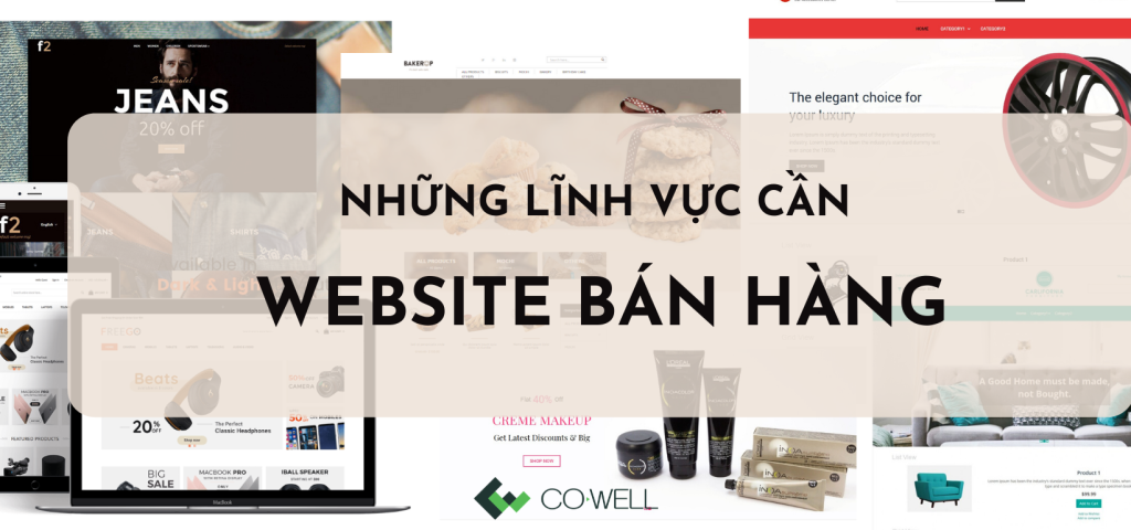 Những lĩnh vực cần website bán hàng